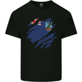 Torn Flag Montserrat Mens Cotton T-Shirt Tee Top Black