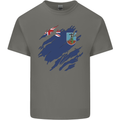 Torn Flag Montserrat Mens Cotton T-Shirt Tee Top Charcoal