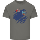 Torn Flag Montserrat Mens Cotton T-Shirt Tee Top Charcoal