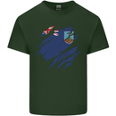 Torn Flag Montserrat Mens Cotton T-Shirt Tee Top Forest Green