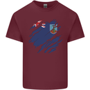Torn Flag Montserrat Mens Cotton T-Shirt Tee Top Maroon