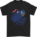 Torn Flag Montserrat Mens T-Shirt 100% Cotton Black