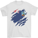 Torn Flag Montserrat Mens T-Shirt 100% Cotton White