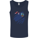 Torn Flag Montserrat Mens Vest Tank Top Navy Blue