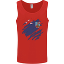 Torn Flag Montserrat Mens Vest Tank Top Red