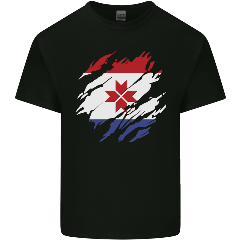 Torn Flag Mordovia Mens Cotton T-Shirt Tee Top Black