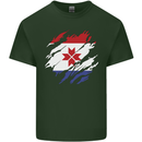 Torn Flag Mordovia Mens Cotton T-Shirt Tee Top Forest Green
