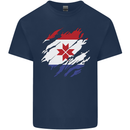 Torn Flag Mordovia Mens Cotton T-Shirt Tee Top Navy Blue