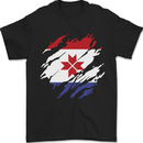Torn Flag Mordovia Mens T-Shirt 100% Cotton Black