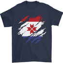 Torn Flag Mordovia Mens T-Shirt 100% Cotton Navy Blue