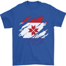 Torn Flag Mordovia Mens T-Shirt 100% Cotton Royal Blue