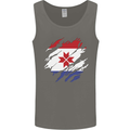 Torn Flag Mordovia Mens Vest Tank Top Charcoal