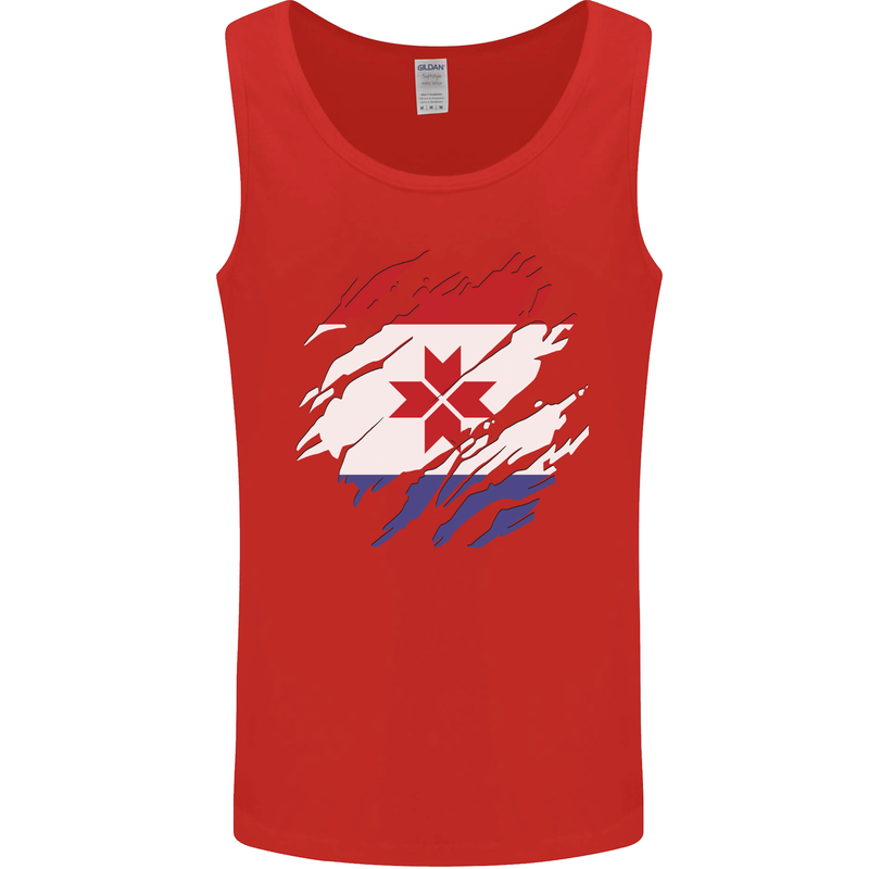 Torn Flag Mordovia Mens Vest Tank Top Red