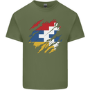 Torn Flag Nagorno Karabakh Mens Cotton T-Shirt Tee Top Military Green
