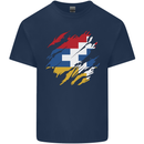 Torn Flag Nagorno Karabakh Mens Cotton T-Shirt Tee Top Navy Blue