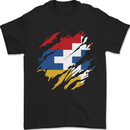 Torn Flag Nagorno Karabakh Mens T-Shirt 100% Cotton Black