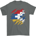 Torn Flag Nagorno Karabakh Mens T-Shirt 100% Cotton Charcoal