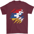 Torn Flag Nagorno Karabakh Mens T-Shirt 100% Cotton Maroon