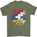 Torn Flag Nagorno Karabakh Mens T-Shirt 100% Cotton Military Green