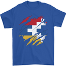 Torn Flag Nagorno Karabakh Mens T-Shirt 100% Cotton Royal Blue