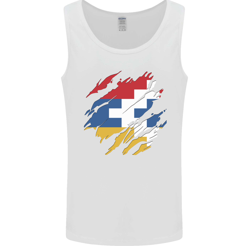 Torn Flag Nagorno Karabakh Mens Vest Tank Top White