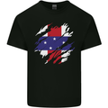 Torn Flag Netherlands Antilles Mens Cotton T-Shirt Tee Top Black