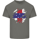 Torn Flag Netherlands Antilles Mens Cotton T-Shirt Tee Top Charcoal