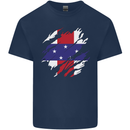 Torn Flag Netherlands Antilles Mens Cotton T-Shirt Tee Top Navy Blue