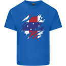 Torn Flag Netherlands Antilles Mens Cotton T-Shirt Tee Top Royal Blue