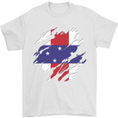Torn Flag Netherlands Antilles Mens T-Shirt 100% Cotton White
