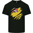 Torn Flag Niue Mens Cotton T-Shirt Tee Top Black