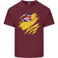 Torn Flag Niue Mens Cotton T-Shirt Tee Top Maroon
