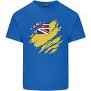 Torn Flag Niue Mens Cotton T-Shirt Tee Top Royal Blue