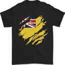 Torn Flag Niue Mens T-Shirt 100% Cotton Black