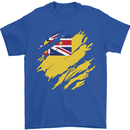Torn Flag Niue Mens T-Shirt 100% Cotton Royal Blue