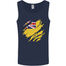 Torn Flag Niue Mens Vest Tank Top Navy Blue