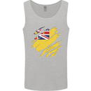 Torn Flag Niue Mens Vest Tank Top Sports Grey