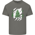 Torn Flag Norfolk Island Mens Cotton T-Shirt Tee Top Charcoal