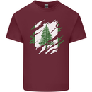 Torn Flag Norfolk Island Mens Cotton T-Shirt Tee Top Maroon