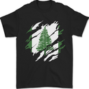 Torn Flag Norfolk Island Mens T-Shirt 100% Cotton Black