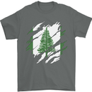 Torn Flag Norfolk Island Mens T-Shirt 100% Cotton Charcoal