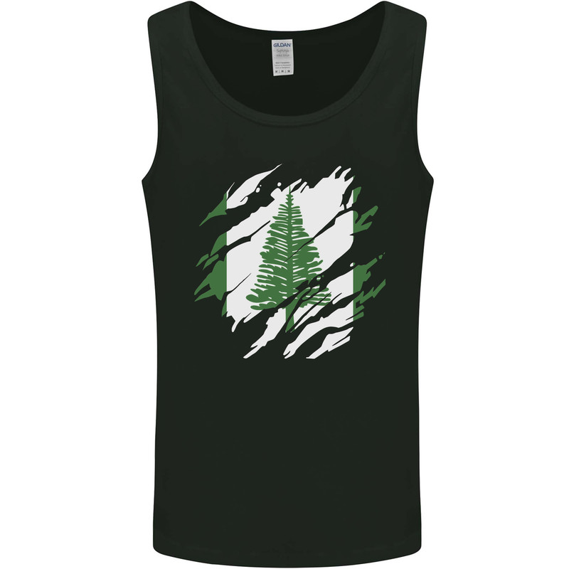 Torn Flag Norfolk Island Mens Vest Tank Top Black