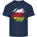 Torn Flag North Ossetia Mens Cotton T-Shirt Tee Top Navy Blue