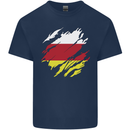 Torn Flag North Ossetia Mens Cotton T-Shirt Tee Top Navy Blue