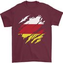 Torn Flag North Ossetia Mens T-Shirt 100% Cotton Maroon