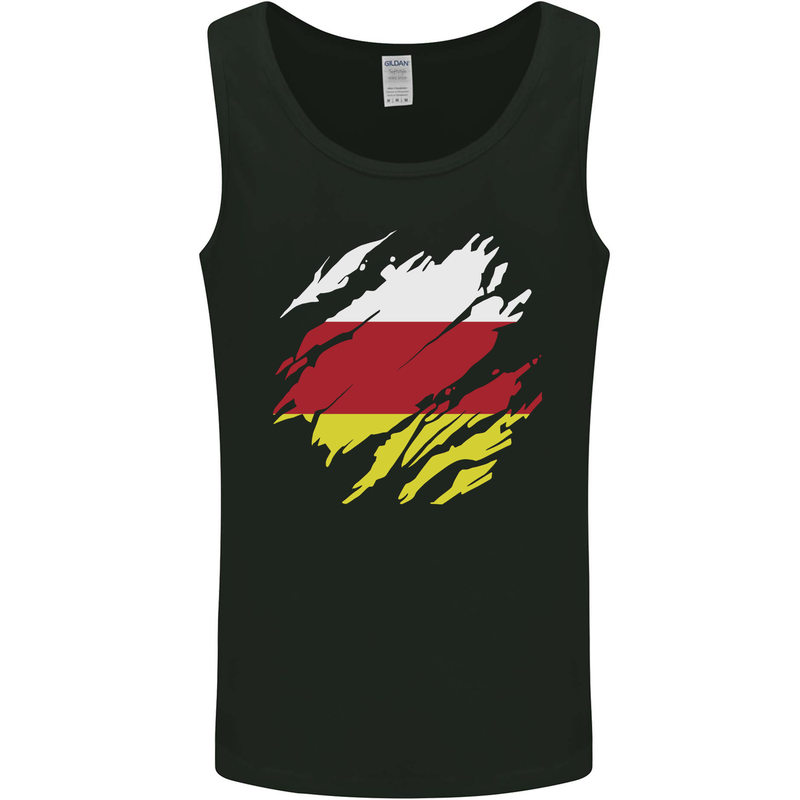 Torn Flag North Ossetia Mens Vest Tank Top Black