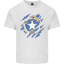 Torn Flag Northern Mariana Islands Mens Cotton T-Shirt Tee Top White