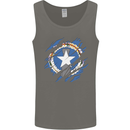 Torn Flag Northern Mariana Islands Mens Vest Tank Top Charcoal