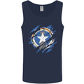 Torn Flag Northern Mariana Islands Mens Vest Tank Top Navy Blue