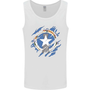 Torn Flag Northern Mariana Islands Mens Vest Tank Top White
